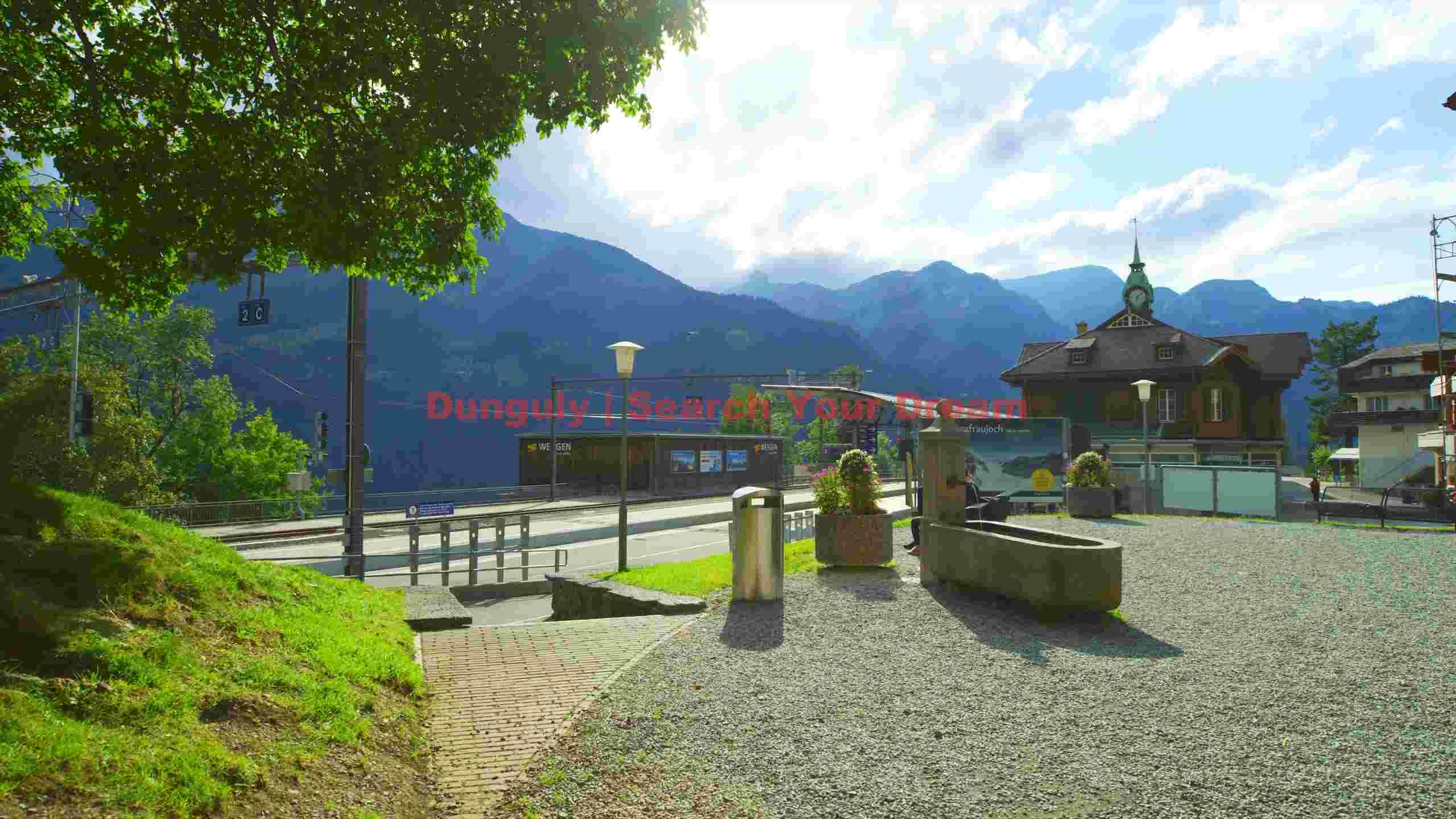 wengen swiss alps train station view wengen swiss alps train station view